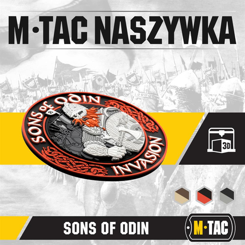 M-Tac - 3D PVC Aufnäher Sons of Odin - Schwarz/Rot - 51137233 - 3D PVC Morale Patches