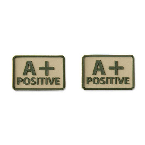 3D PVC Morale Patches - Helicone - PVC Patch - Blutgruppe - A+ POS - Khaki - 2 Stk.