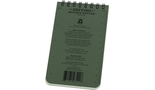 Notizbücher & Zubehör - Rite in the Rain - Allwetter-Notizbuch - 3 x 5" - 935 - Olive