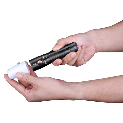 Fenix - Taktische Taschenlampe E35R mit 5000 mAh Akku + AOD-S V2.0 Diffusor - 3100 lm - Schwarz - E35R+AOD-S V2.0 - LED-Taschenlampen