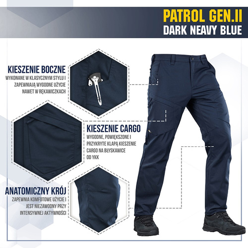 M-Tac – Patrol Gen II Flex Taktische Hose – Dunkelmarineblau – 20066015 - Cargohosen - Bekleidung