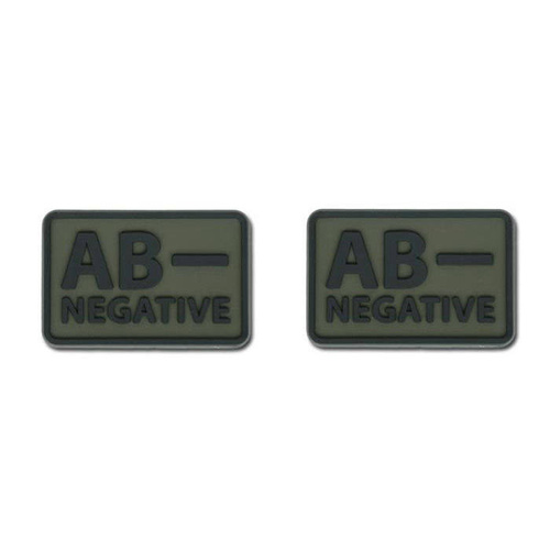 3D PVC Morale Patches - Helikon - PVC Patch - Blutgruppe - AB - NEG - Olivgrün - 2 Stück