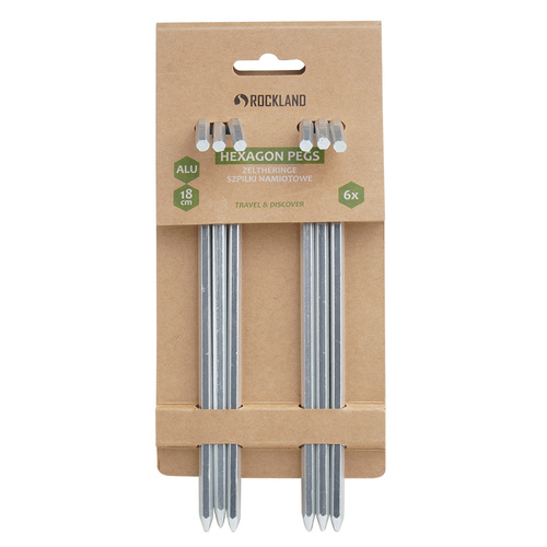 Hängematten & Zelte - Rockland - Zeltnägel - 18 cm - Sechskant - Aluminium - 6 Stk.