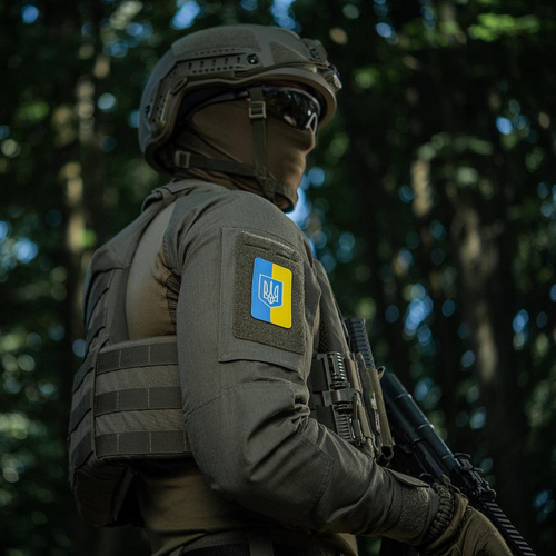 Verschiedenes - M-Tac - Aufnäher - Flagge der Ukraine mit Wappen 80x50mm - Vertikal - 51304099. - Morale Patch