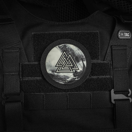 Verschiedenes - M-Tac - Patch Valknut/Drakkar - Cordura 500D - Schwarz/Fluoreszierend - 51291299 - Morale Patch
