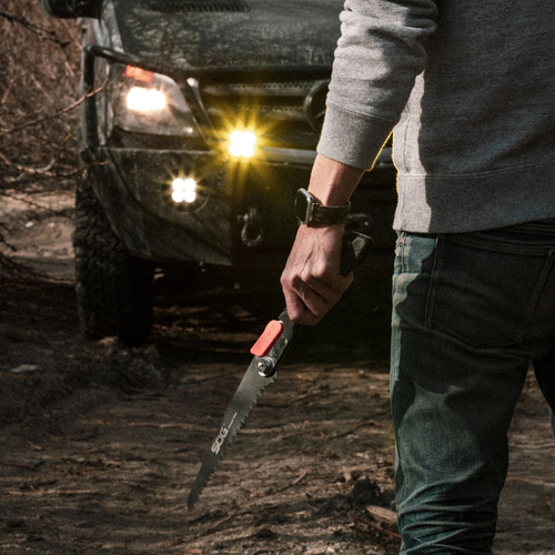 SOG - Klappbare Holzsäge - Manuell - 210 mm - Austauschbares Sägeblatt - Mit Scheide - F10N-CP - Äxte & Sägen - Outdoor