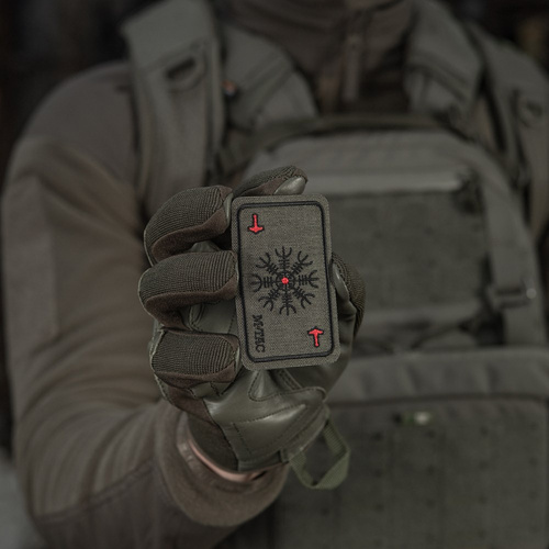 M-Tac - Gesticktes Moralabzeichen Karte Helm des Terrors - Ranger Grün - 51392023 - Morale Patch - Verschiedenes