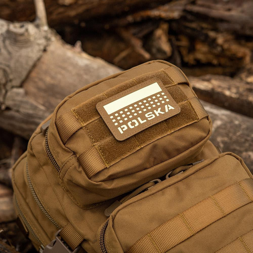 Verschiedenes - M-Tac - Aufnäher mit Flagge und Aufschrift Polen - Laserschnitt - Pixel/Rechteck - Coyote / Fluo - 51007205