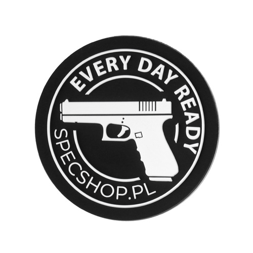 SpecShop.pl - Tactical Patch mit Klettverschluss - Runden - Schwarz - 50x50 mm -  3D PVC Morale Patches