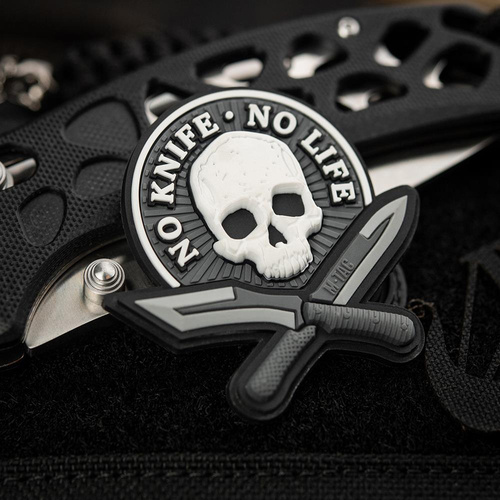 3D PVC Morale Patches - M-Tac - No Knife - No Life 3D PVC Patch - Schwarz / Weiß - 51128236