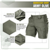 M-Tac - Aggressor Tactical Shorts - Polycotton - Rip-Stop - Army Olive - 20018062