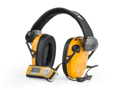 Ausrüstung - RealHunter - Set aus Active PRO Gehörschützern und Schutzbrille - Orange - Aktive Kopfhörer