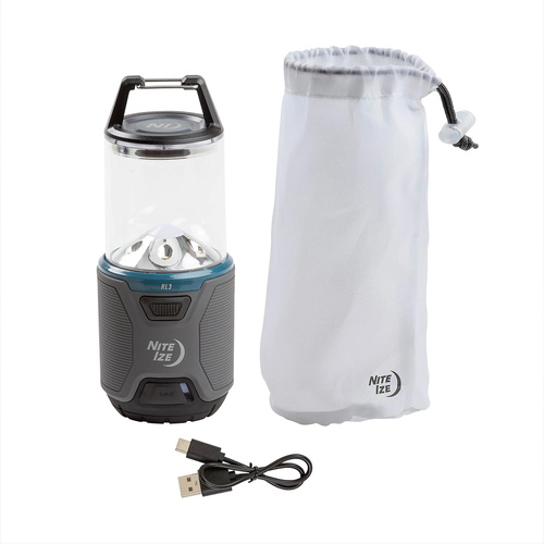 Nite Ize - Radiant® RL3™ PowerSwitch™ Wiederaufladbare Campinglampe - 500 lm - Grau / Blau - RL3-03-R8 - Akku-Taschenlampen