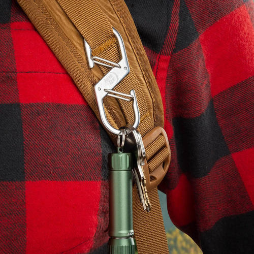 Nite Ize - Doppelkarabinerhaken der Z-Serie #3 - Stahl - Silber - ZS3-11-R6 - Stahlkarabiner - Outdoor