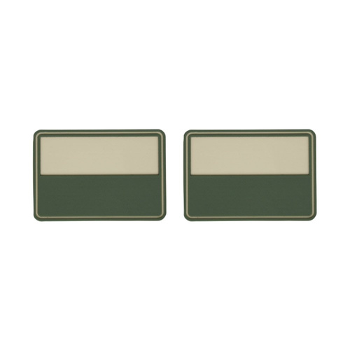 3D PVC Morale Patches - Silikon - PVC Aufnäher - Polnische Flagge - Beige - 2St.