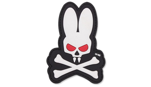 101 Inc. - 3D Aufnäher - Schädel Hase - Weiß -  3D PVC Morale Patches