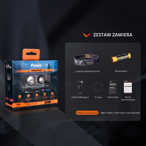 Fenix - Stirnlampe HM65R-DT - 1500 lm - Dunkelviolett - HM65R-DT dunkelviolett - LED-Taschenlampen - Outdoor