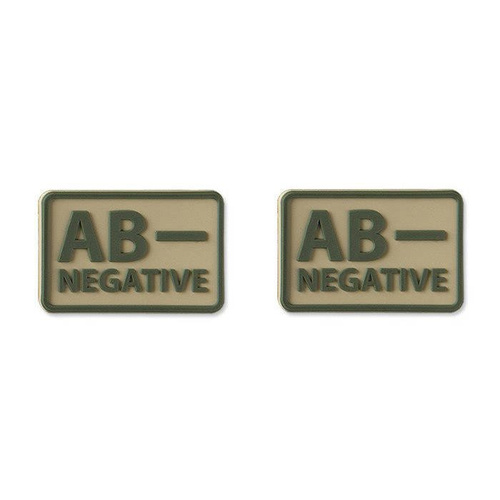 3D PVC Morale Patches - Helicone - PVC Patch - Blutgruppe - AB- NEG - Khaki - 2 Stück