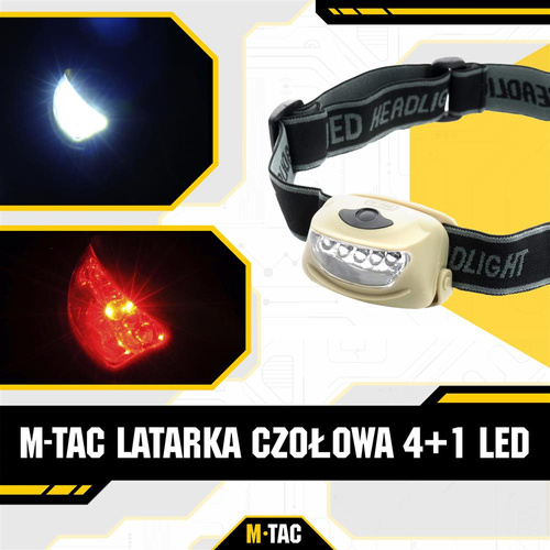 LED-Taschenlampen - M-Tac - 4+1 LED-Kopflampe - Khaki - MTC-HL-022
