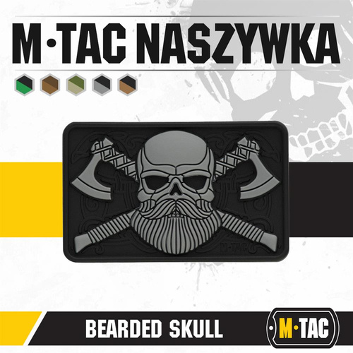 Verschiedenes - M-Tac - 3D-Emblem - Bearded Skull - Schwarz / Grau - 51113211 - Patches