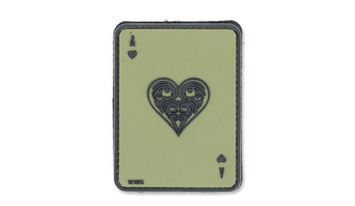 101 Inc. - 3D-Aufnäher - Herz-Ass - OD Grün -  3D PVC Morale Patches