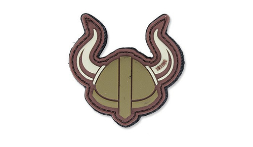 101 Inc. - 3D-Aufnäher - Wikinger-Helm - Braun -  3D PVC Morale Patches