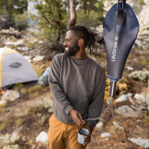 Wasseraufbereitung - LifeStraw - Peak Gravity Bag Wassertasche mit antimikrobiellem Filter - 3 L - Dark Mountain Gray