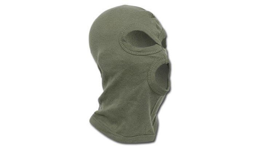 MFH - Balaclava Baumwolle - 3 Löcher - Grün OD - 10901B - Sturmhauben