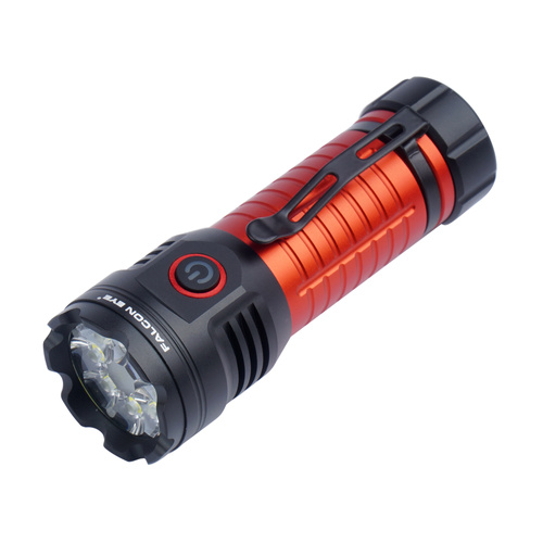 Falcon Eye - Hand-Taschenlampe Omega 3K - Blitzlicht - 3000 lm - Schwarz/Rot - FHH0143 - LED-Taschenlampen
