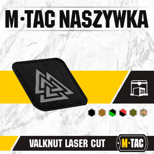 Verschiedenes - M-Tac - Lasergeschnittenes Valknut Quadrat Patch - Schwarz / Grau - 51162211 - Andere