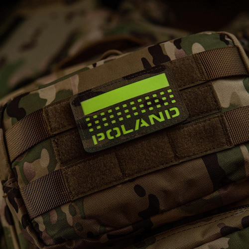 M-Tac - Aufnäher mit Polen-Flagge und Aufschrift - Fluoreszierend - Pixel/Rechteck - Multicam - 51006208 - Flaggen