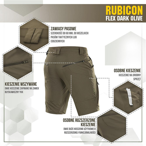 M-Tac - Taktische Shorts Rubicon Flex - 4-Way Stretch - YKK - Dark Olive - 20070048 - Kurze Hose - Bekleidung