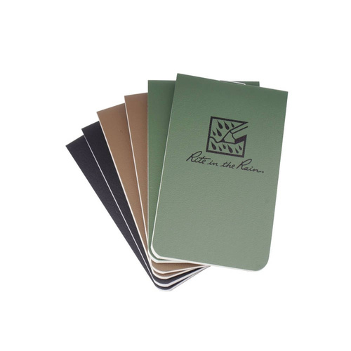 Rite in the Rain - On-The-Go Notizbücher - 85 x 50 mm - 6 Stück - Schwarz / Grün / Tan - OTG-TACL - Notizbücher & Zubehör
