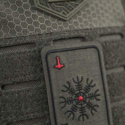 M-Tac - Gesticktes Moralabzeichen Karte Helm des Terrors - Ranger Grün - 51392023 - Morale Patch