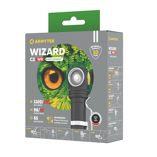 Armytek - Wizard C2 WR Magnet USB wiederaufladbare Taschenlampe - 1020 Lumen - F06901W - LED-Taschenlampen - Outdoor
