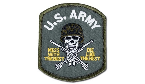 FOSTEX - Aufnäher - US Army Totenkopf - Grün - Morale Patch