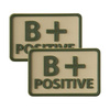 Helicone - PVC Patch - Blutgruppe - B+ POS - Khaki - 2 Stück.
