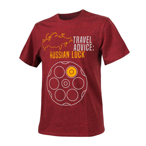 Helikon - T-Shirt Reiseberatung Russisches Glück - Rot/Schwarz Melange - TS-TRL-CO-2501Z - T-Shirts