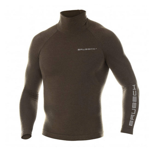 Brubeck - Ranger Wool Thermal Sweatshirt - Lange Ärmel - Khaki - LS1420M - Militär-Sweatshirts