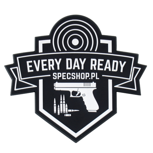 SpecShop.pl - Tactical Patch mit Klettverschluss - Schild - Schwarz - 67x70 mm -  3D PVC Morale Patches