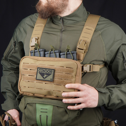 Modulare Westen - Condor - Stowaway Chest Rig Taktische Weste - MOLLE - Coyote - 201236-498