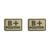 Helicone - PVC Patch - Blutgruppe - B+ POS - Khaki - 2 Stück.