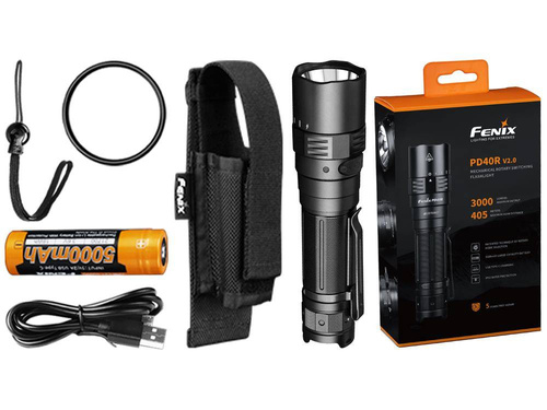 Outdoor - Fenix - LED-Taschenlampe - 3000 Lumen - 5000 mAh - Schwarz - PD40R V2.0 - LED-Taschenlampen