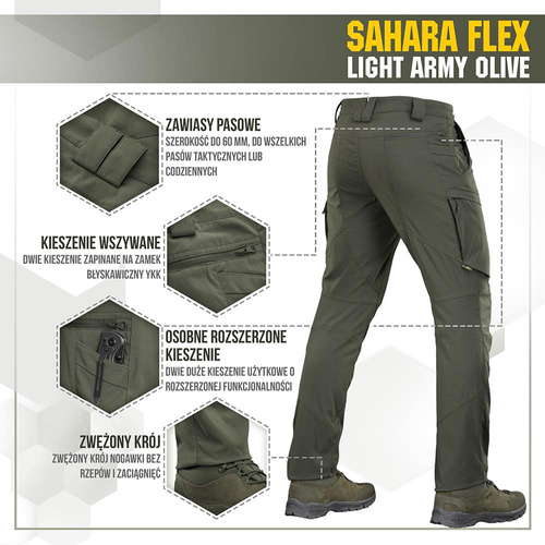 Bekleidung - M-Tac - Taktische Hose Sahara Flex Lite - Army Olive - 20064062 - Cargohosen