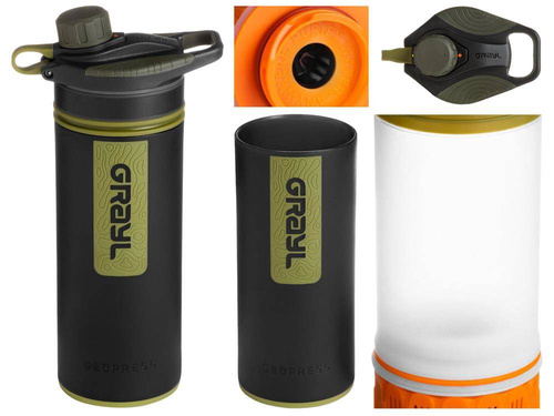 Outdoor - Grayl - GeoPress Wasserfilterflasche - 710 ml - Schwarz / Grün - 400-BLK - Wasserbehälter & Feldflaschen