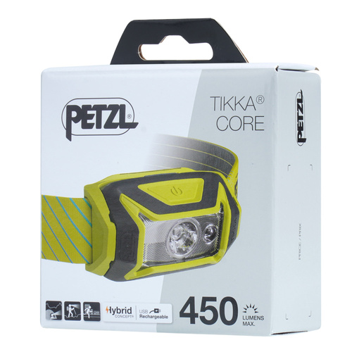 Petzl - Tikka Core Wiederaufladbare LED-Kopflampe - 450 lm - Gelb - E067AA03 - LED-Taschenlampen