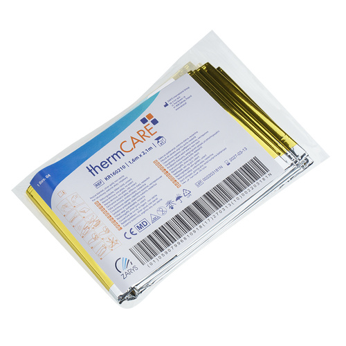 Erste Hilfe - Zarys - Notfall-Folien-Decke thermCARE - Gold / Silber - 210 x 160 cm - KR160210