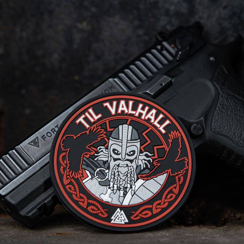 Verschiedenes - M-Tac - 3D PVC Til Valhall Patch - Schwarz / Rot - 51142332 - 3D PVC Morale Patches