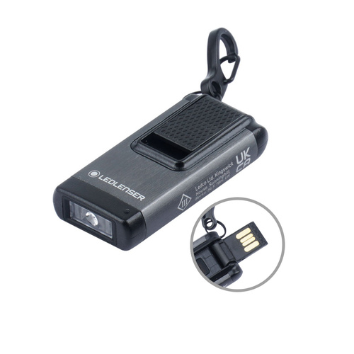 Ledlenser - Wiederaufladbare LED-Taschenlampe / Schlüsselring K4R - 120 lm - Grau - 502574 - LED-Taschenlampen