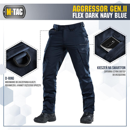 Bekleidung - M-Tac - Taktische Hose Aggressor Gen.II Flex - Ripstop - Marineblau - 20058015 - Cargohosen